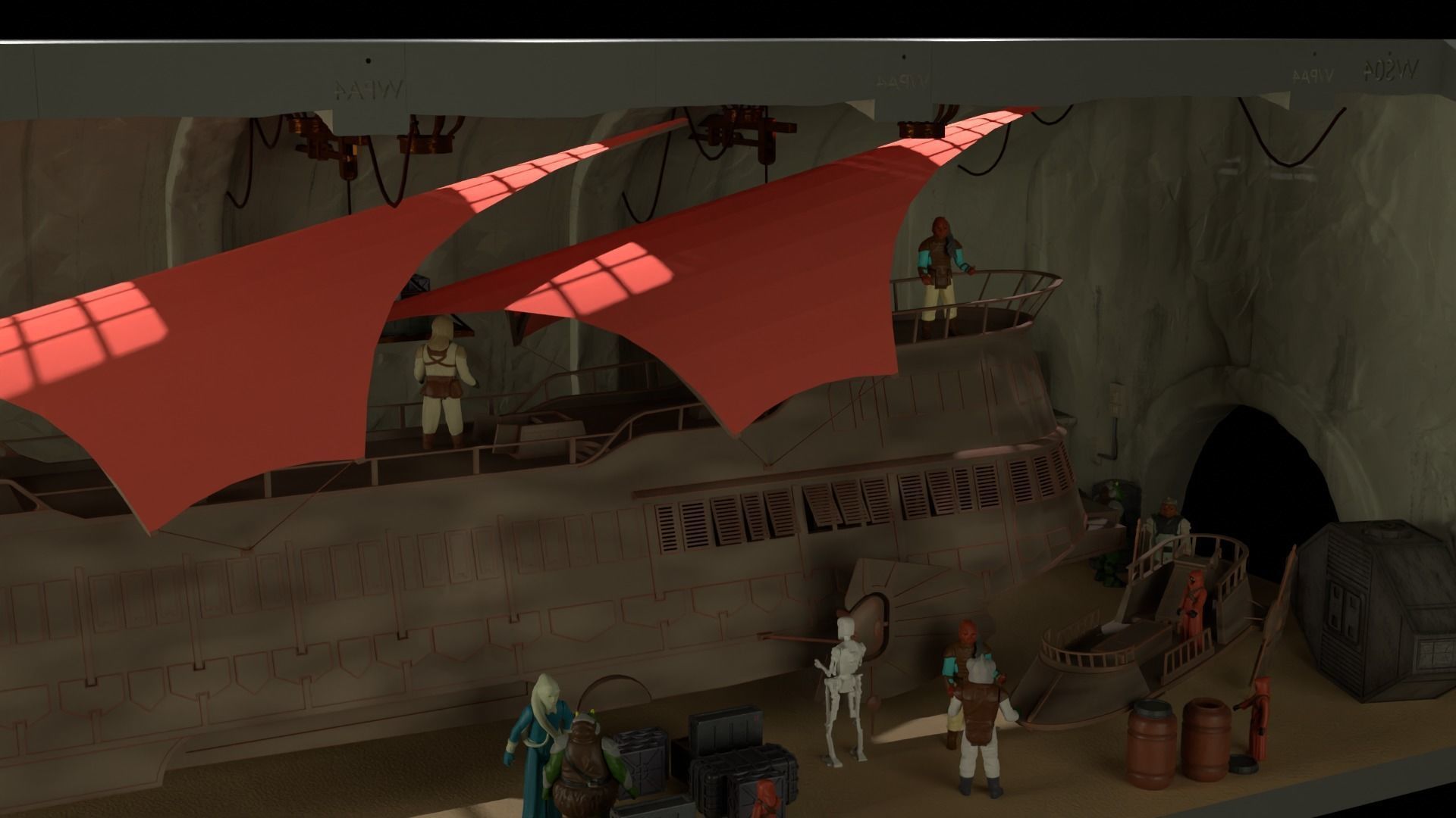 Sailbarge Hangar 1-18 scale Hasbro Kenner 3D print model_31