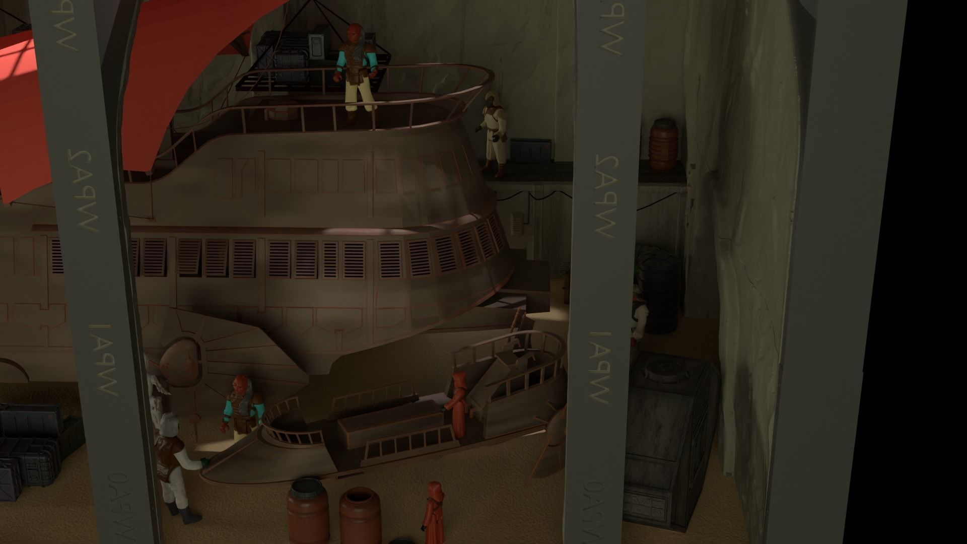 Sailbarge Hangar 1-18 scale Hasbro Kenner 3D print model_53