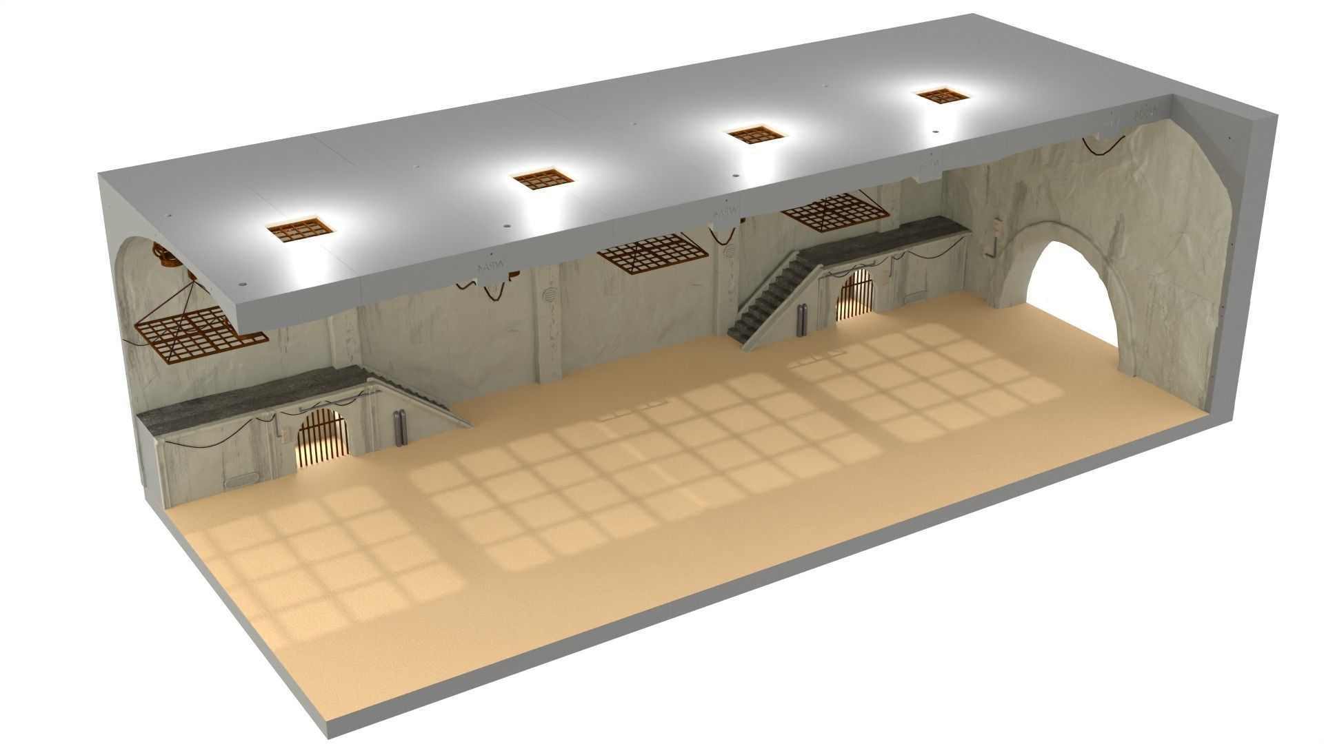 Sailbarge Hangar 1-18 scale Hasbro Kenner 3D print model_2