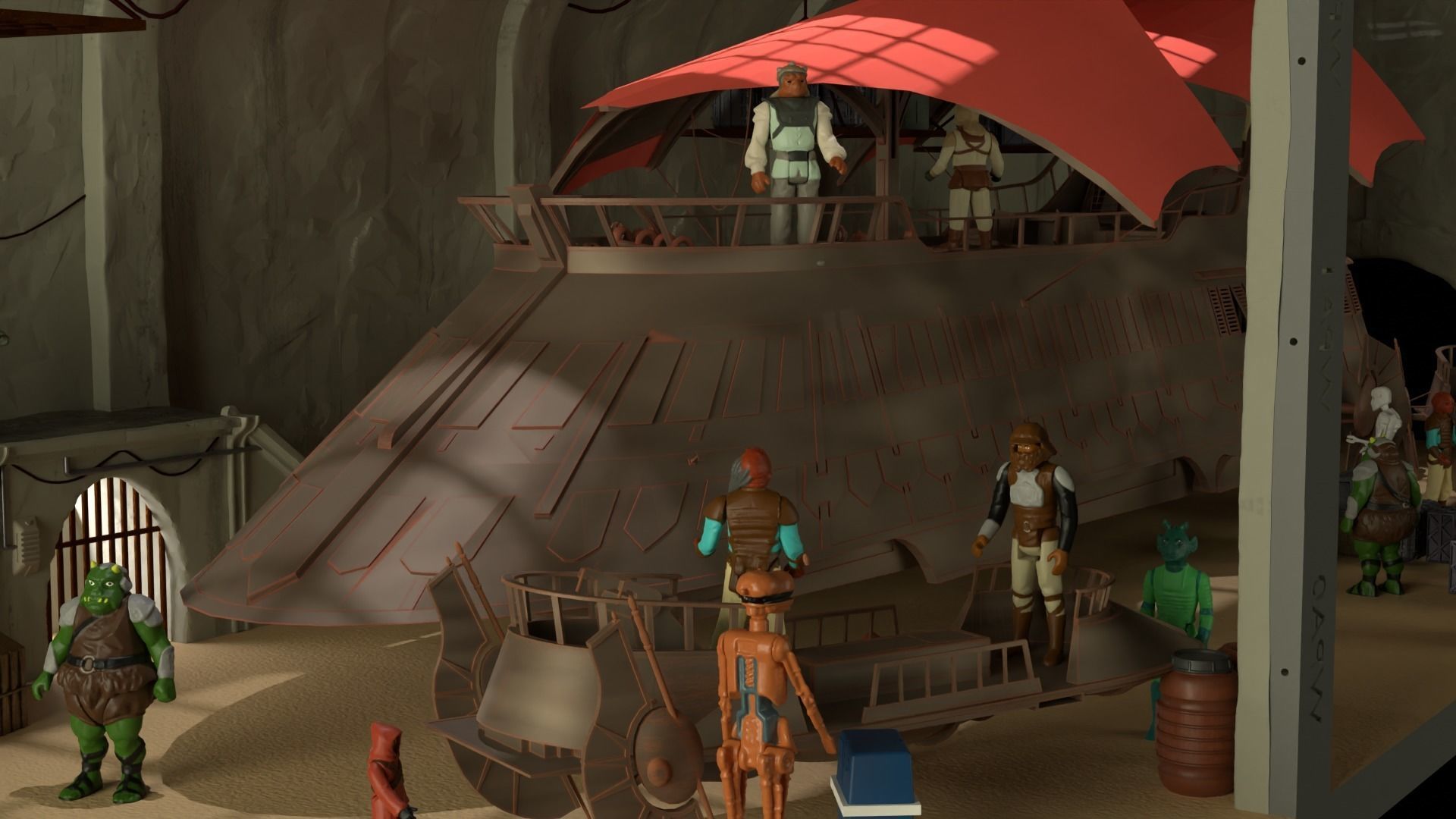 Sailbarge Hangar 1-18 scale Hasbro Kenner 3D print model_56