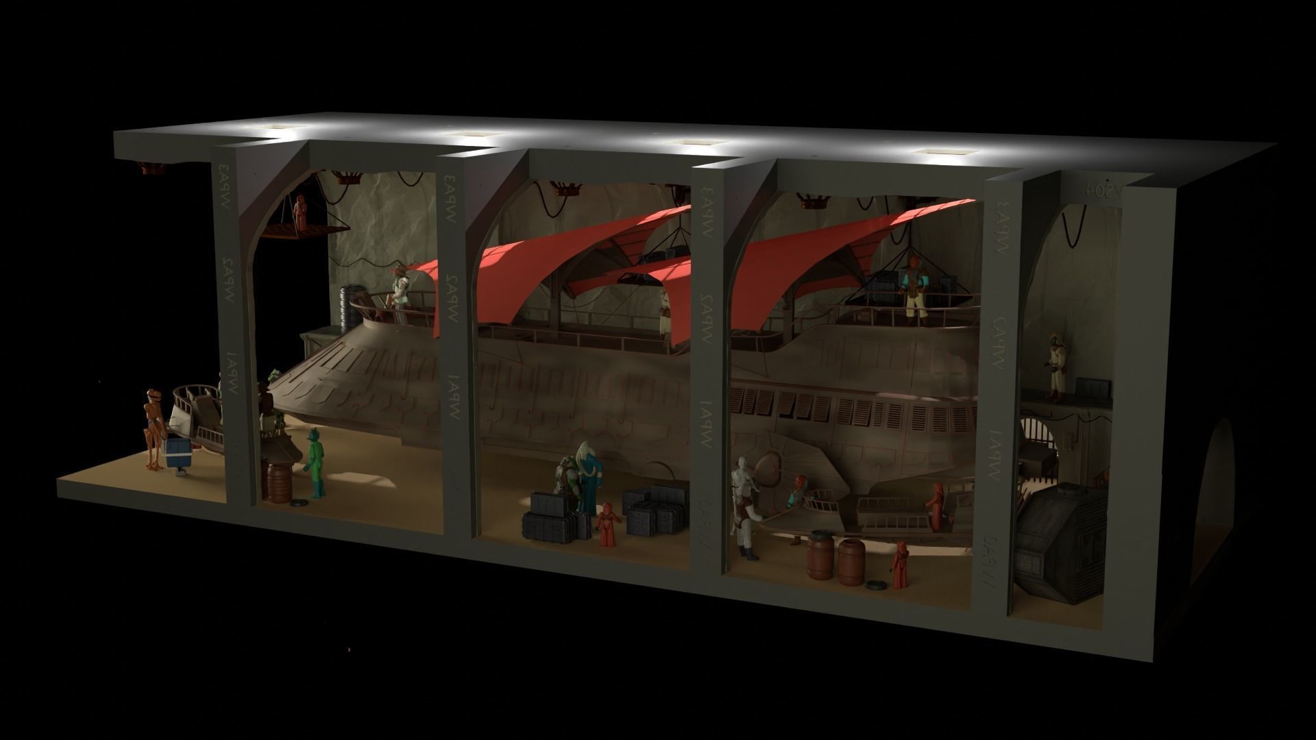 Sailbarge Hangar 1-18 scale Hasbro Kenner 3D print model_51