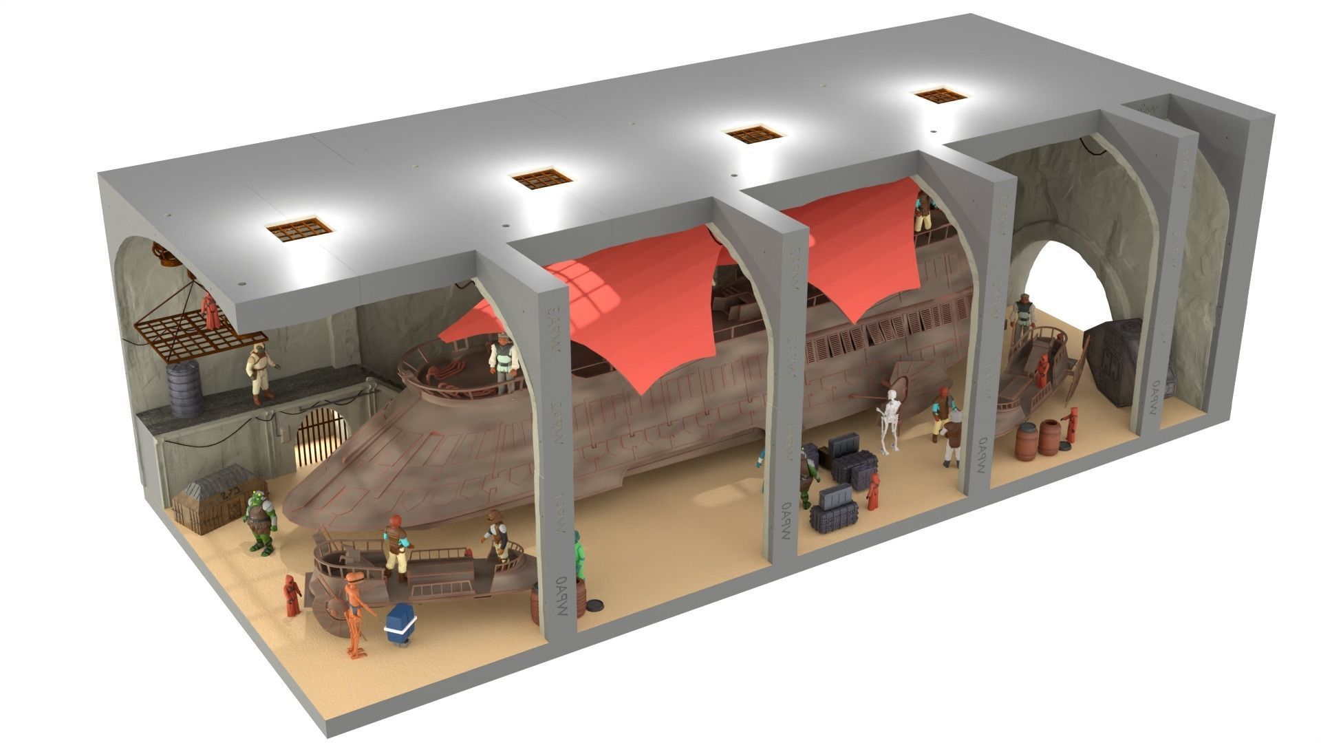 Sailbarge Hangar 1-18 scale Hasbro Kenner 3D print model_37