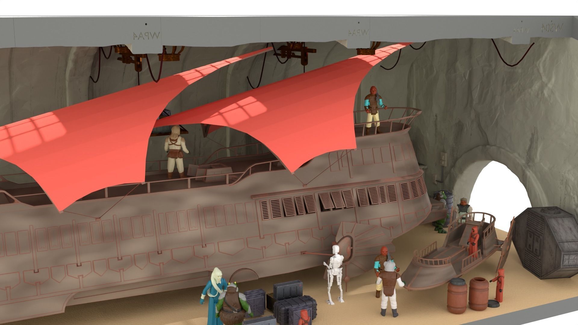 Sailbarge Hangar 1-18 scale Hasbro Kenner 3D print model_19