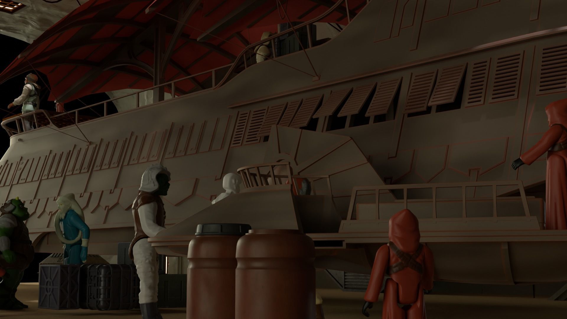 Sailbarge Hangar 1-18 scale Hasbro Kenner 3D print model_35