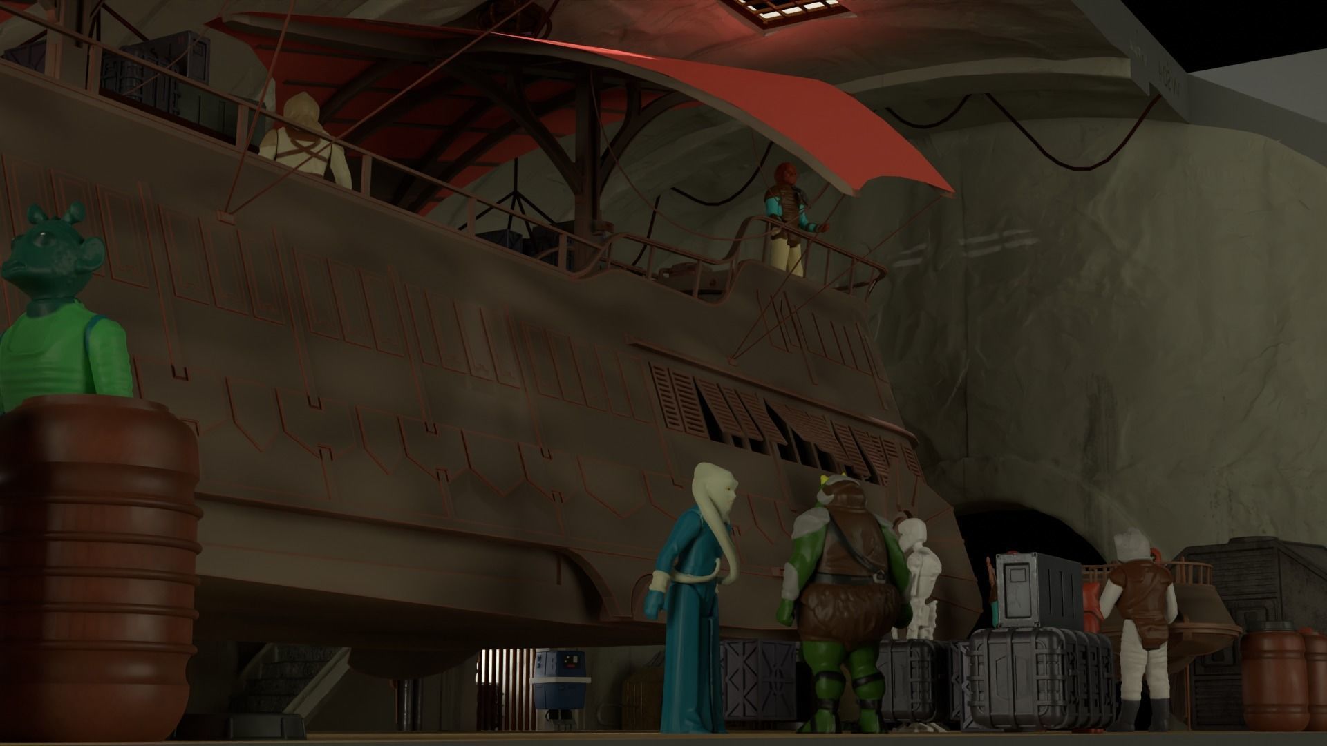 Sailbarge Hangar 1-18 scale Hasbro Kenner 3D print model_36