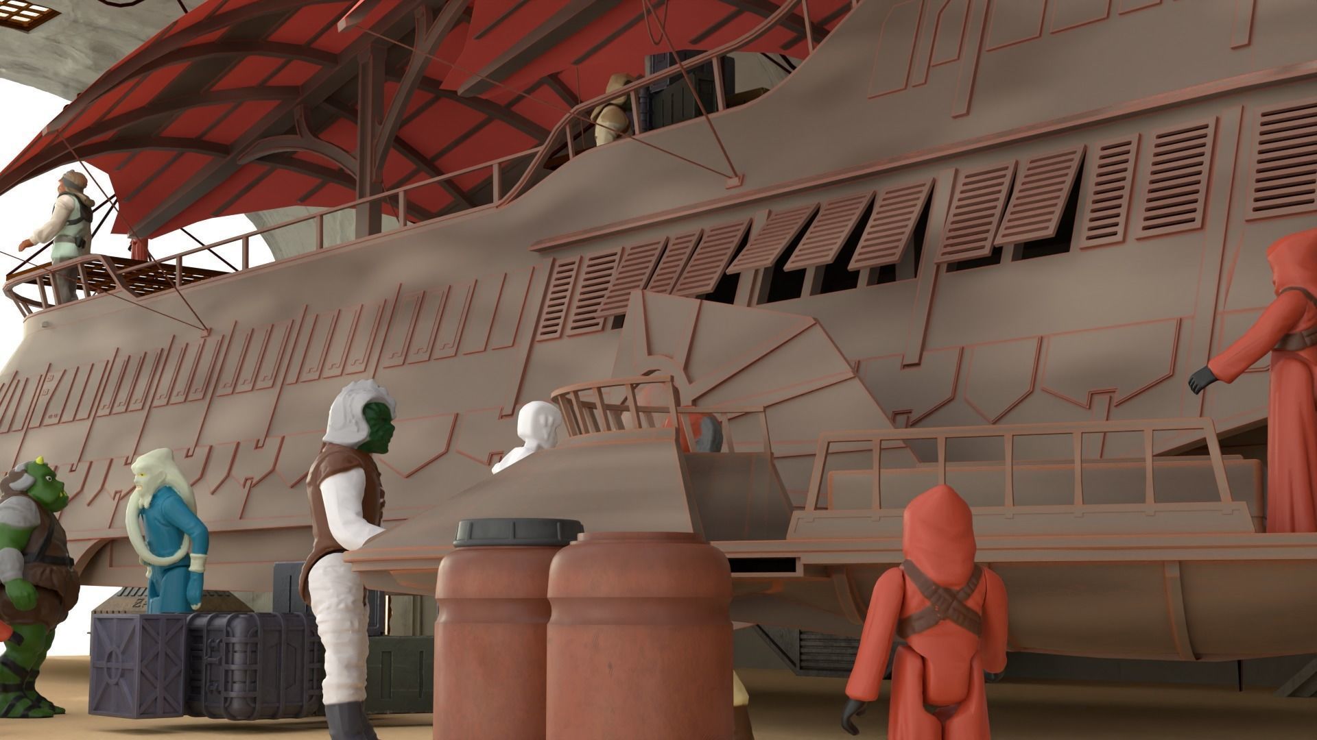 Sailbarge Hangar 1-18 scale Hasbro Kenner 3D print model_23