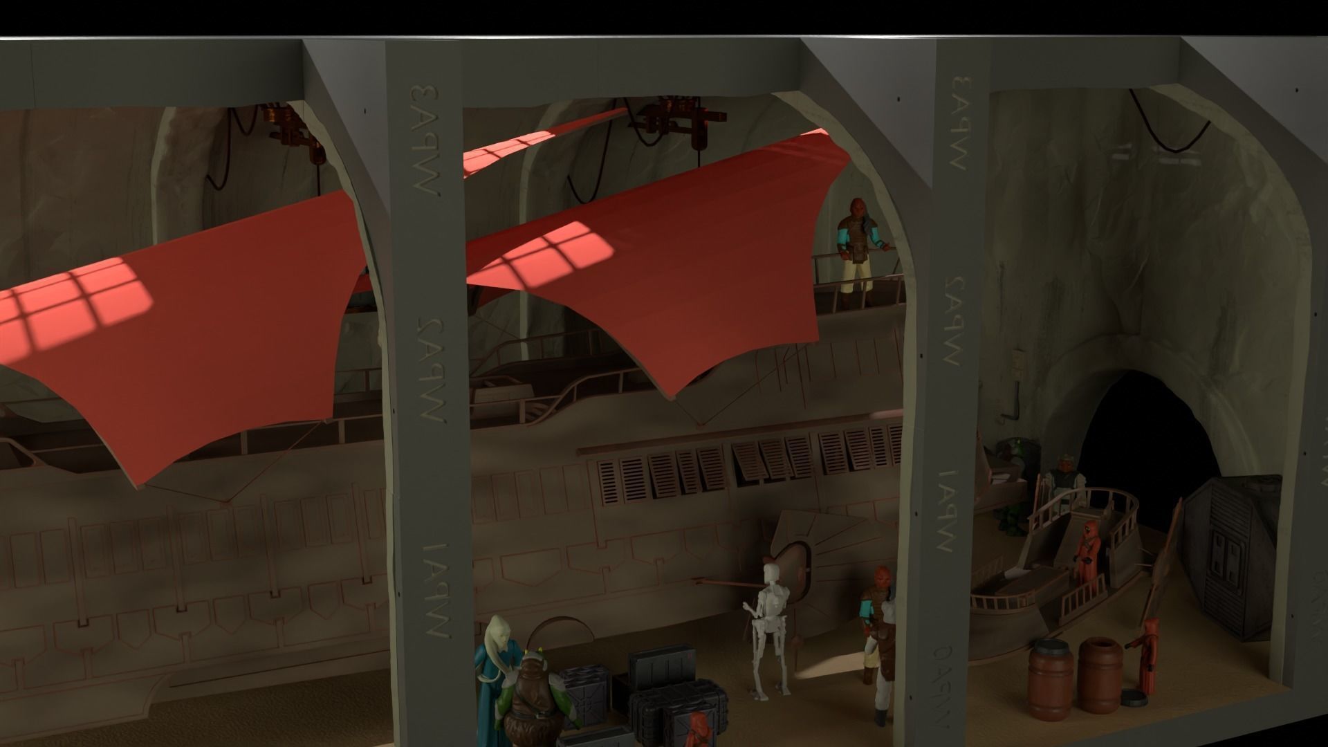 Sailbarge Hangar 1-18 scale Hasbro Kenner 3D print model_55