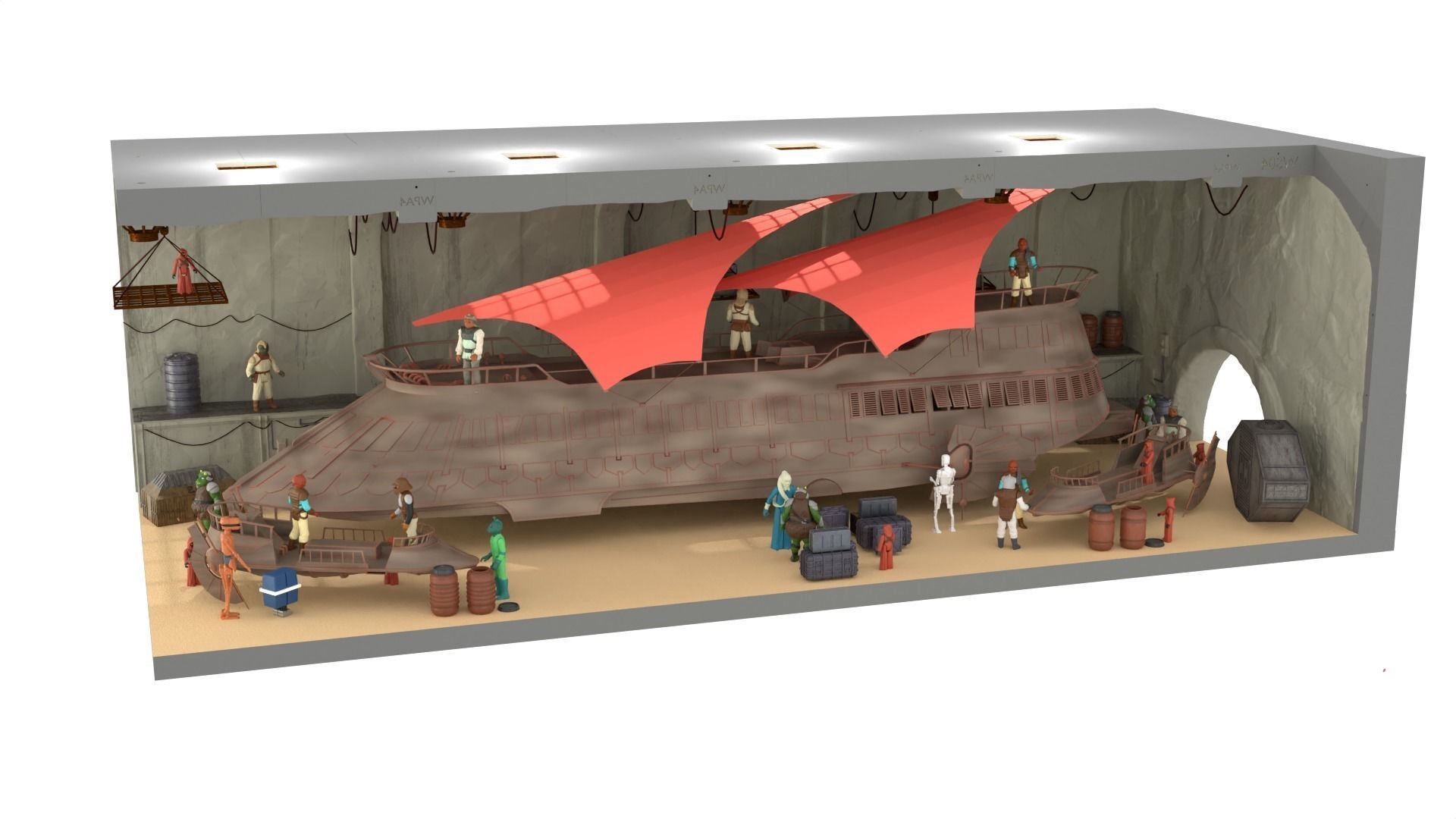 Sailbarge Hangar 1-18 scale Hasbro Kenner 3D print model_1