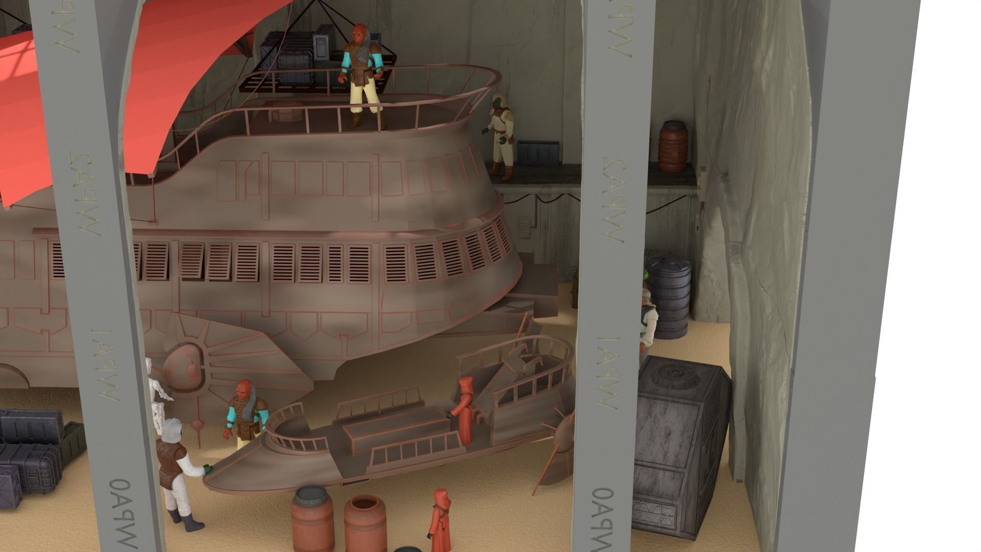 Sailbarge Hangar 1-18 scale Hasbro Kenner 3D print model_41