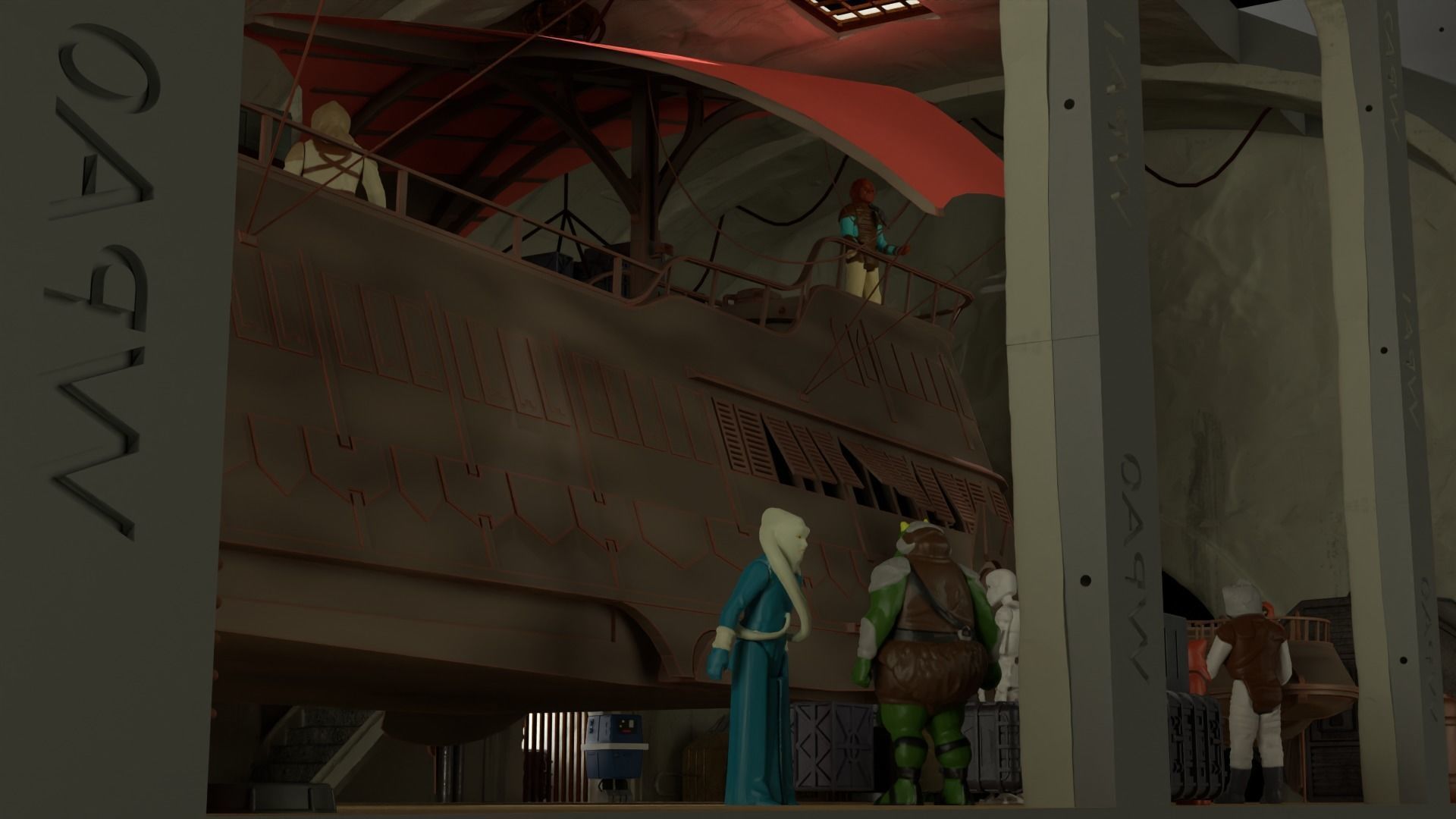 Sailbarge Hangar 1-18 scale Hasbro Kenner 3D print model_60