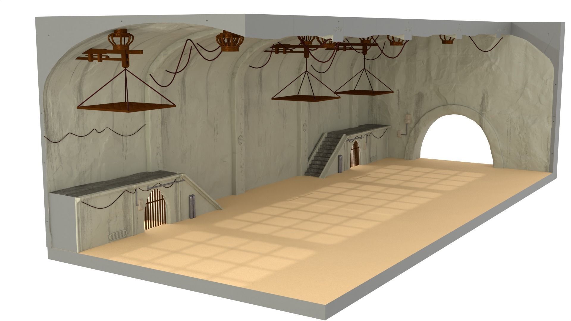 Sailbarge Hangar 1-18 scale Hasbro Kenner 3D print model_11