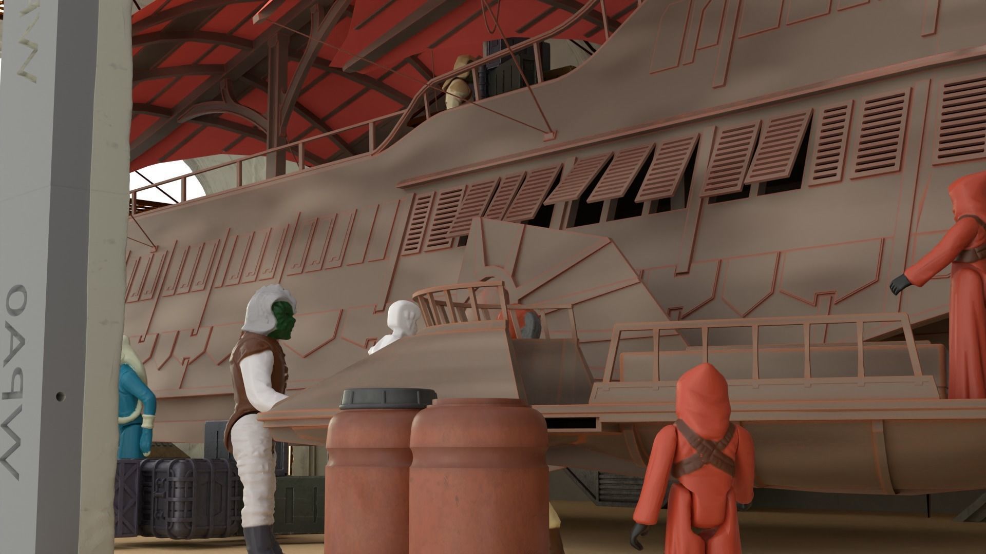 Sailbarge Hangar 1-18 scale Hasbro Kenner 3D print model_47