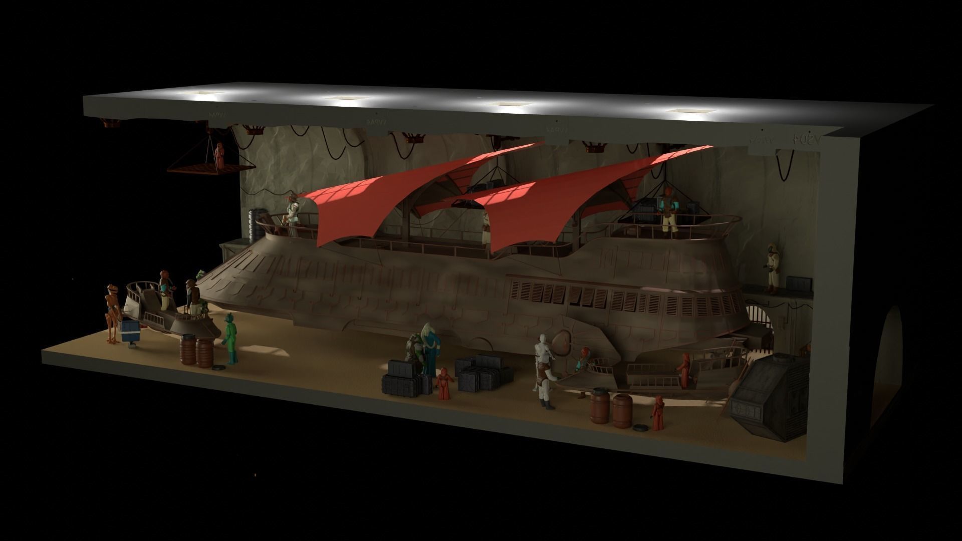 Sailbarge Hangar 1-18 scale Hasbro Kenner 3D print model_27