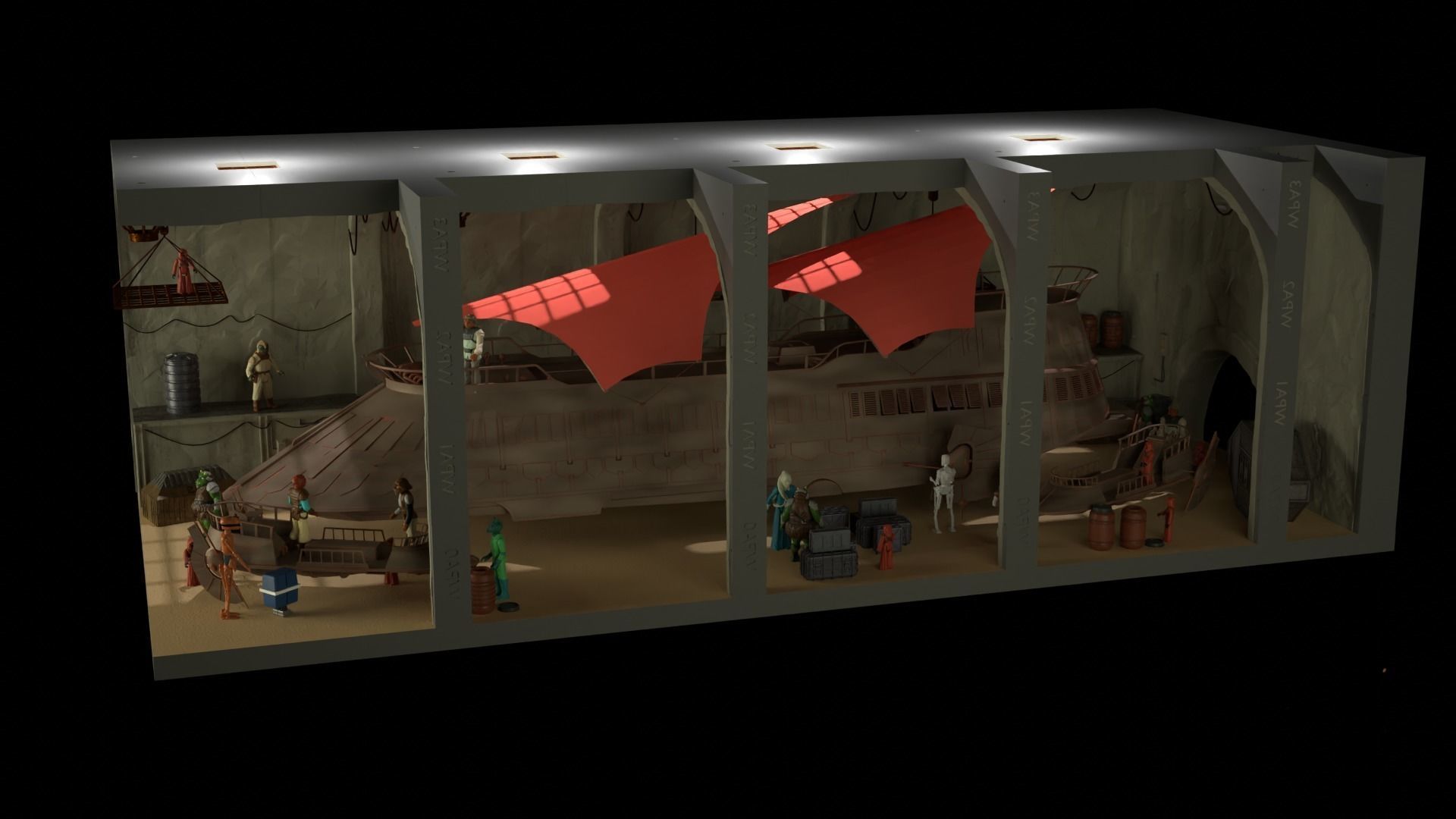 Sailbarge Hangar 1-18 scale Hasbro Kenner 3D print model_50