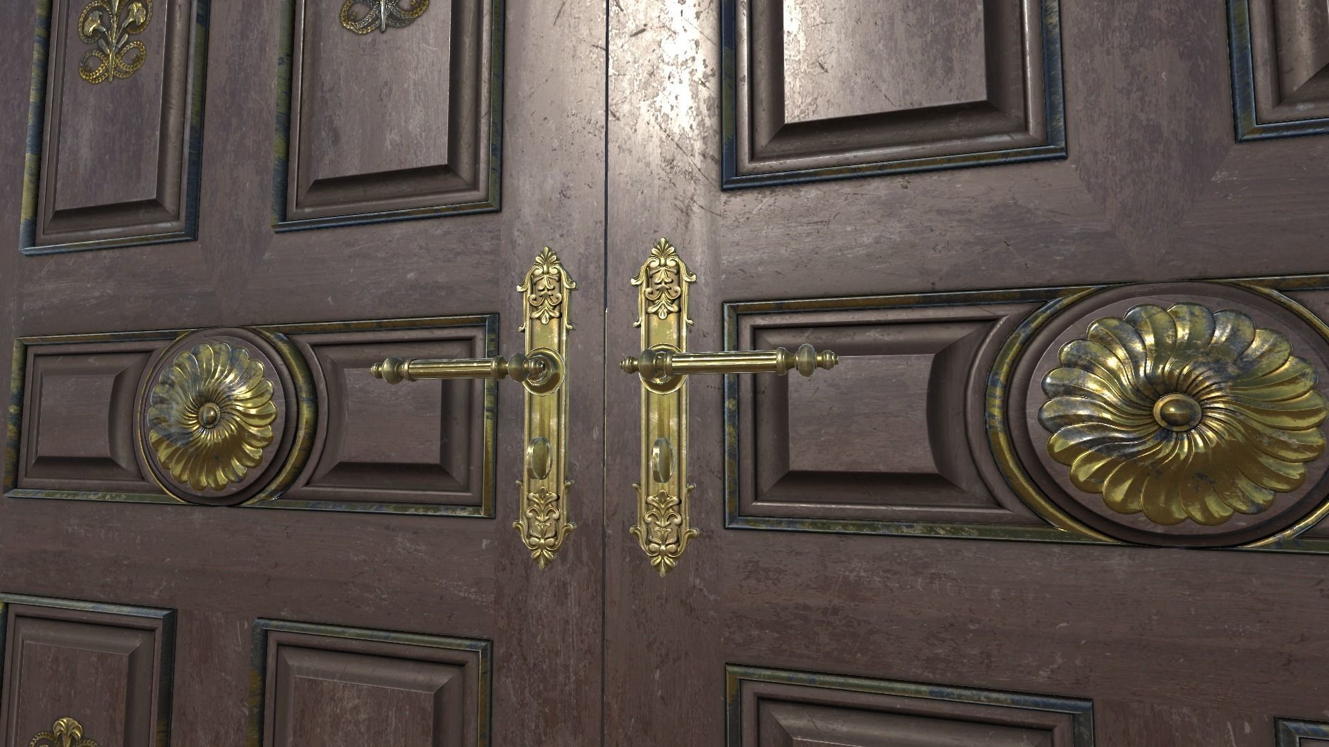 PBR Vintage Doors Collection Low-poly 3D model_26