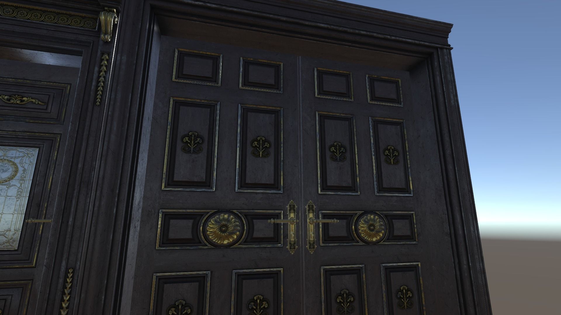 PBR Vintage Doors Collection Low-poly 3D model_21