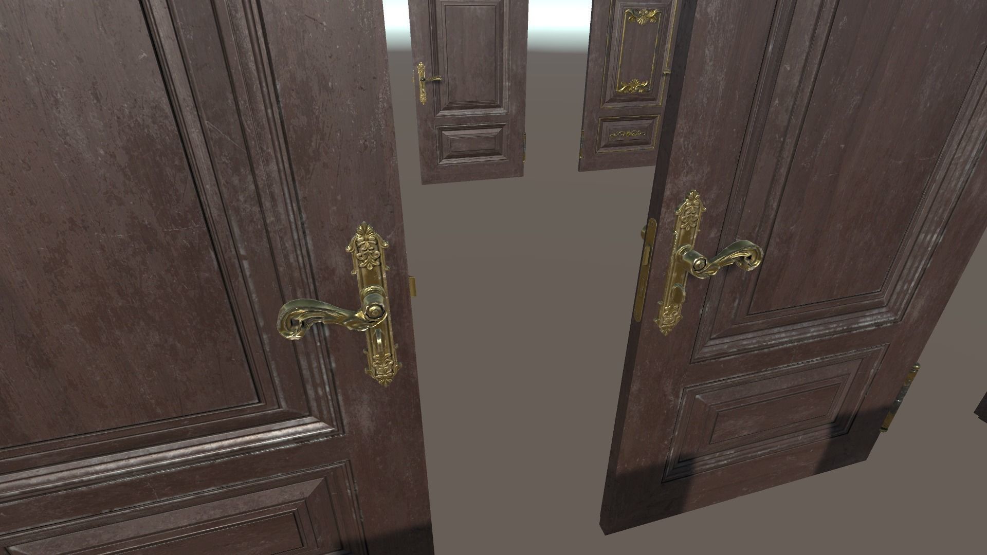 PBR Vintage Doors Collection Low-poly 3D model_7