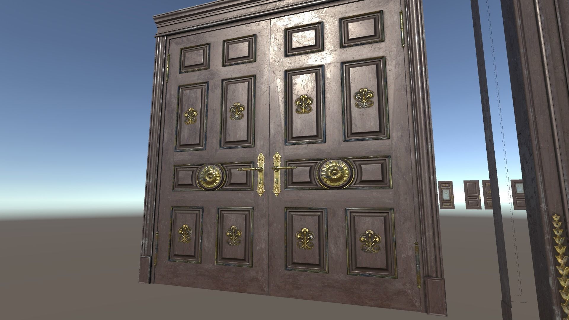 PBR Vintage Doors Collection Low-poly 3D model_25
