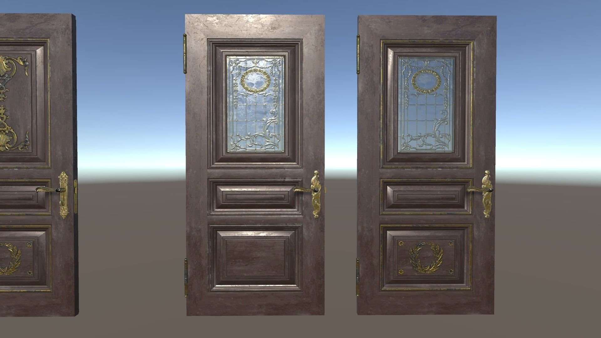PBR Vintage Doors Collection Low-poly 3D model_19