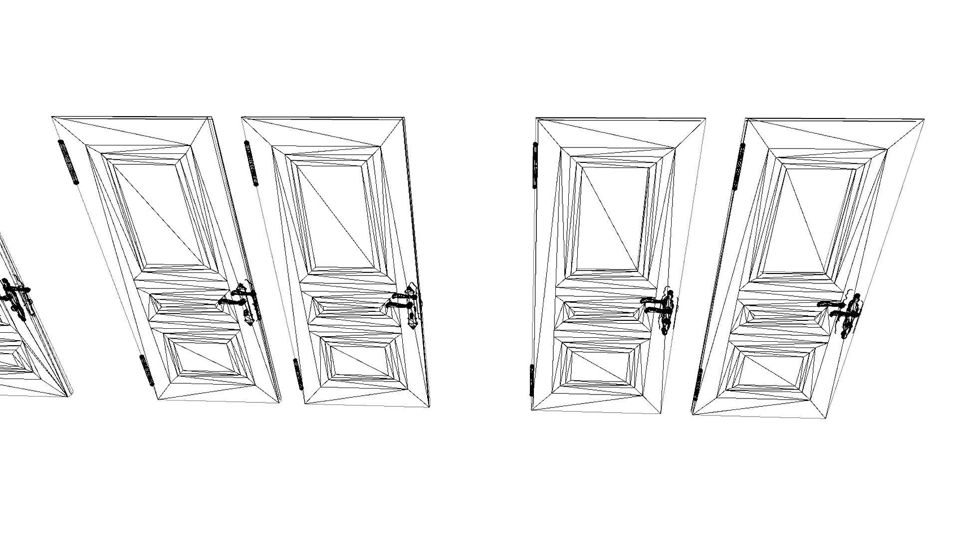 PBR Vintage Doors Collection Low-poly 3D model_29