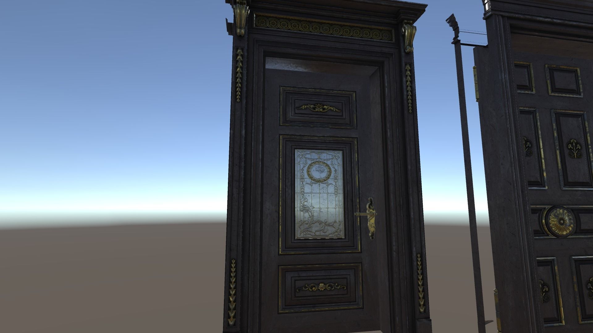 PBR Vintage Doors Collection Low-poly 3D model_9