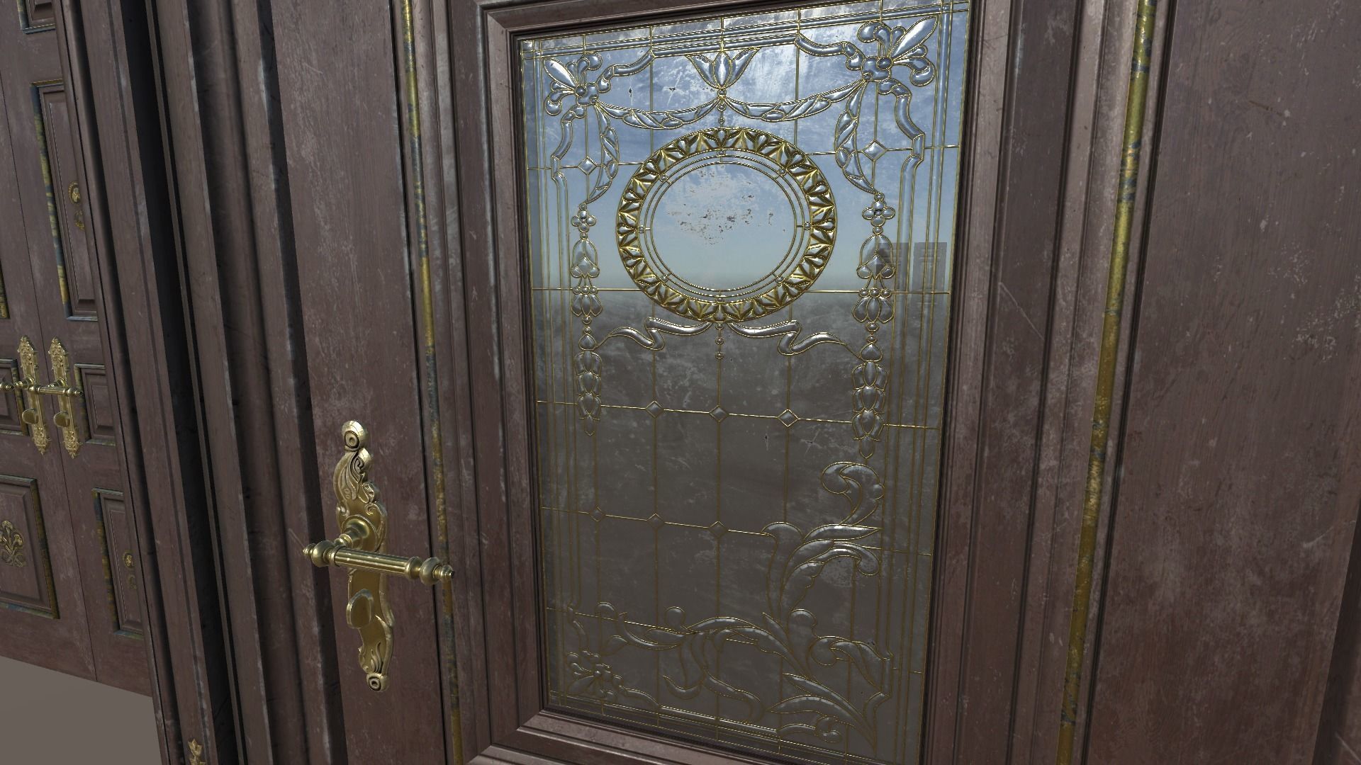 PBR Vintage Doors Collection Low-poly 3D model_27