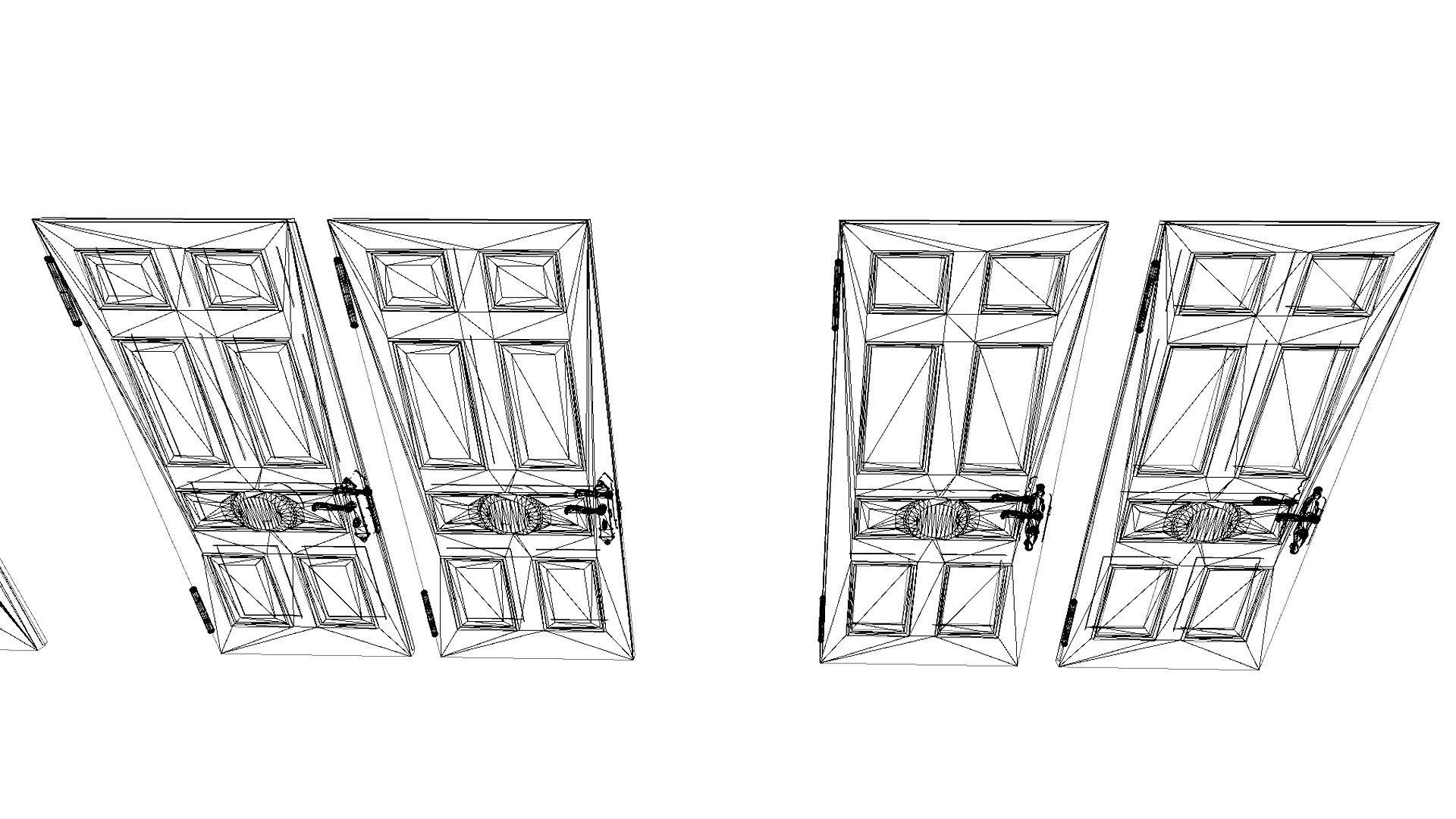 PBR Vintage Doors Collection Low-poly 3D model_34