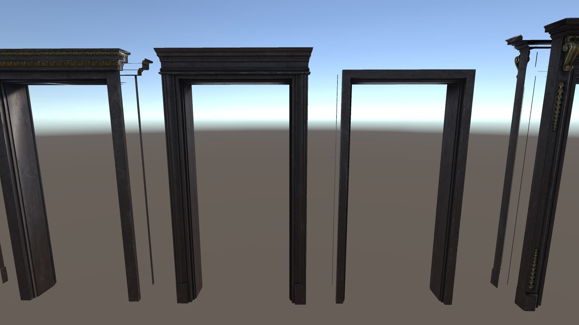 PBR Vintage Doors Collection Low-poly 3D model_3