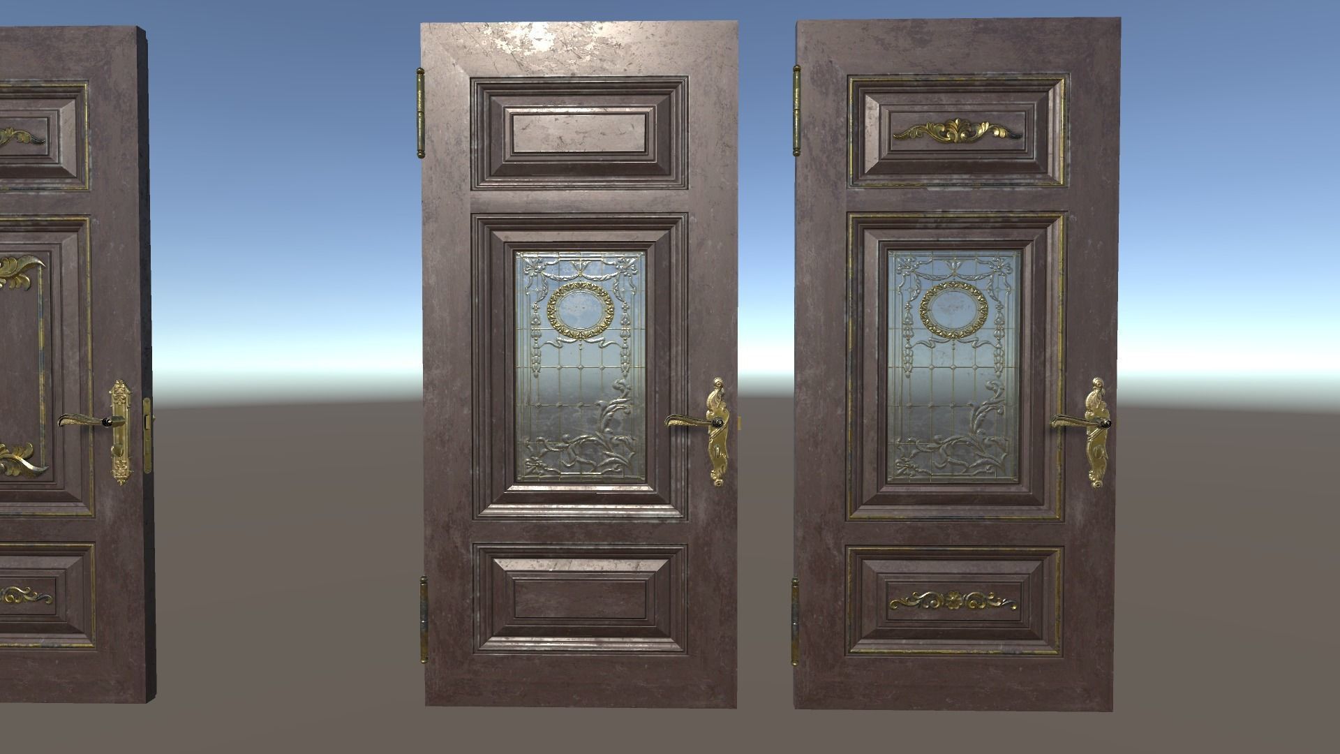 PBR Vintage Doors Collection Low-poly 3D model_22