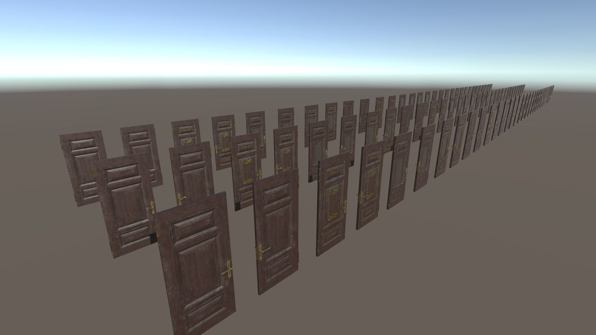 PBR Vintage Doors Collection Low-poly 3D model_11