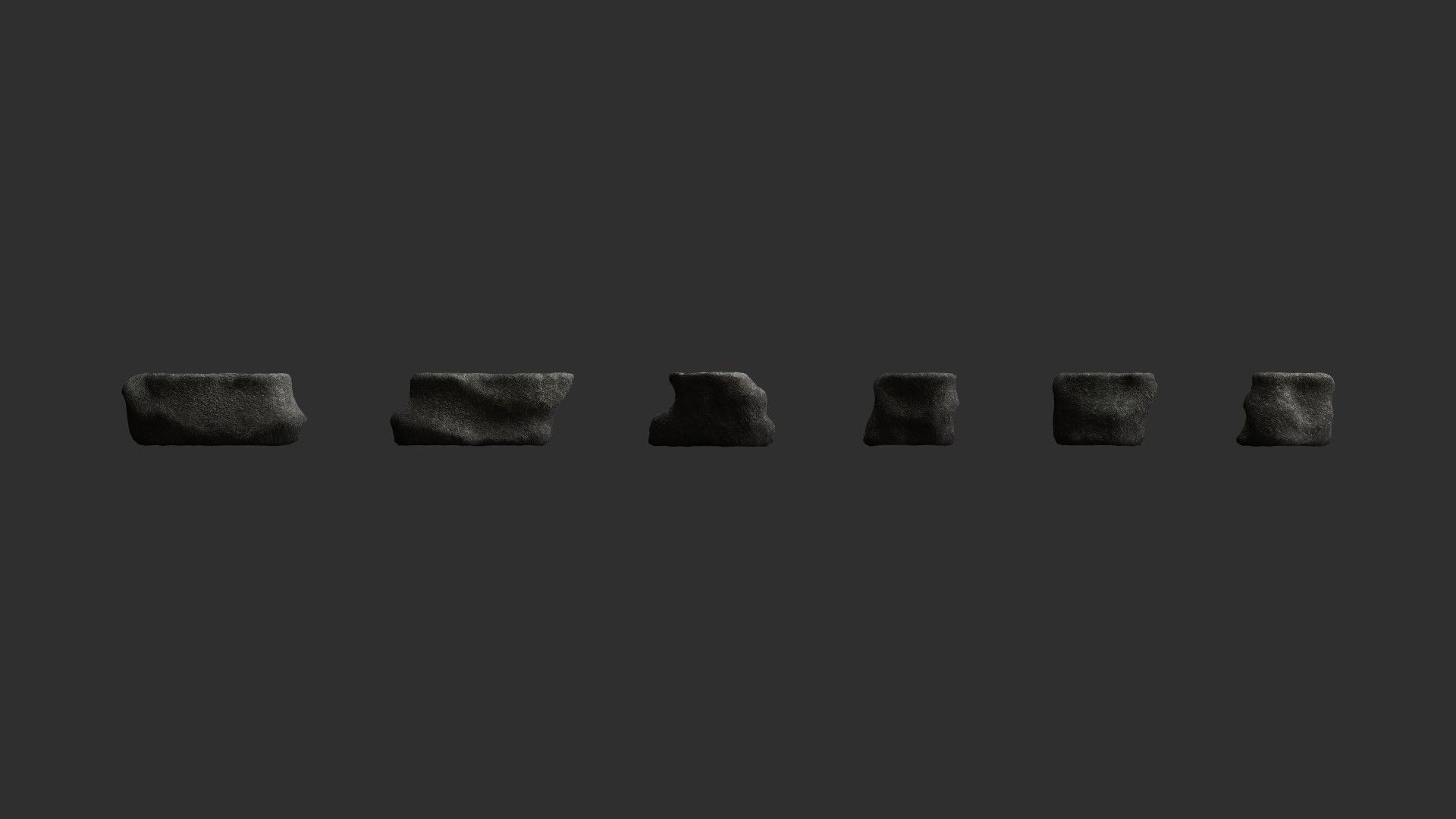 Short Flat Rocks - Cave Low-poly 3D model_1