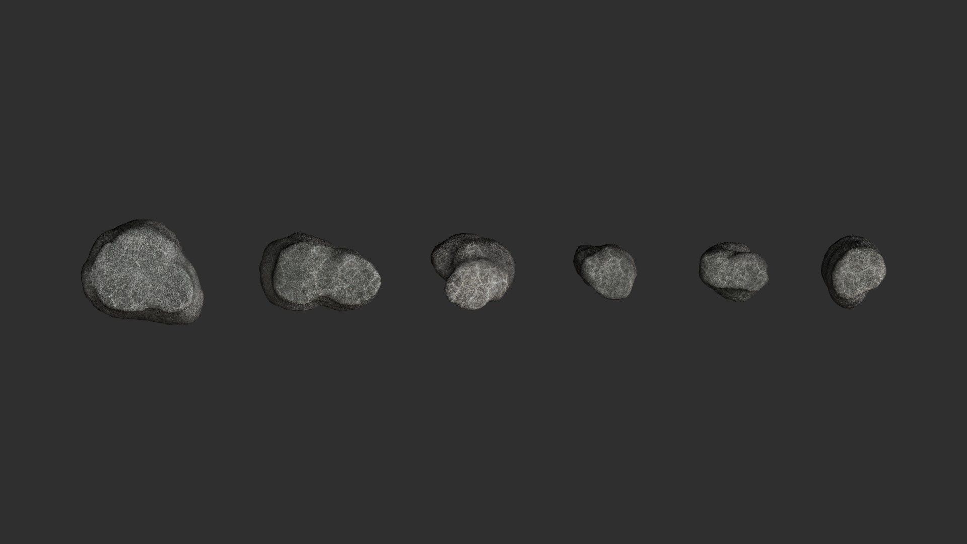Short Flat Rocks - Cave Low-poly 3D model_3
