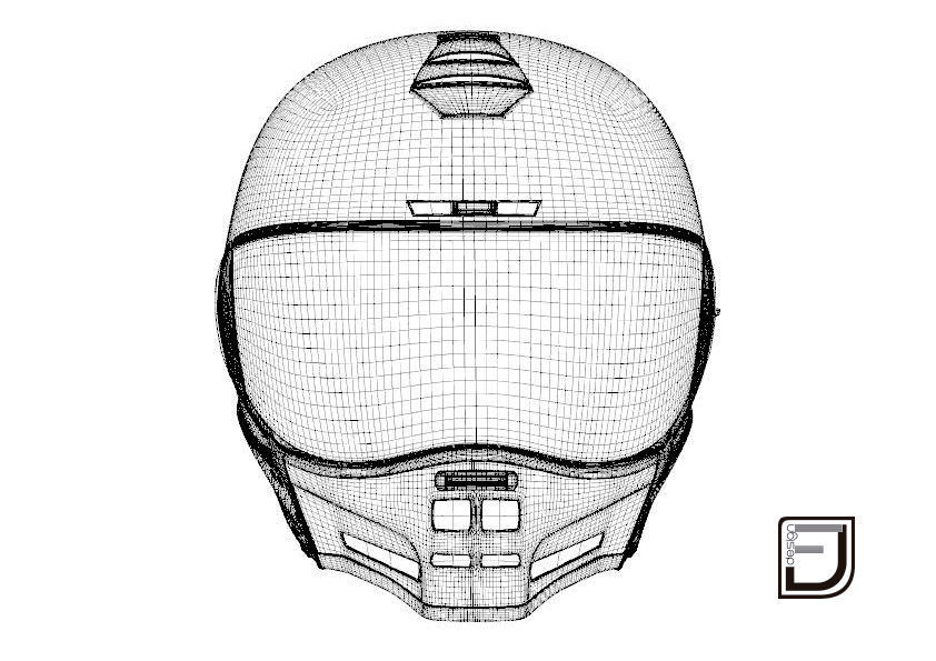 Grey Modular Helmet H12 3D model_15