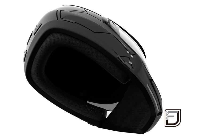 Grey Modular Helmet H12 3D model_8