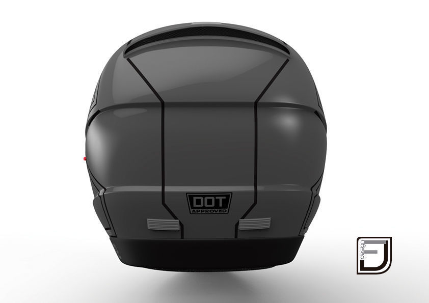 Grey Modular Helmet H12 3D model_5