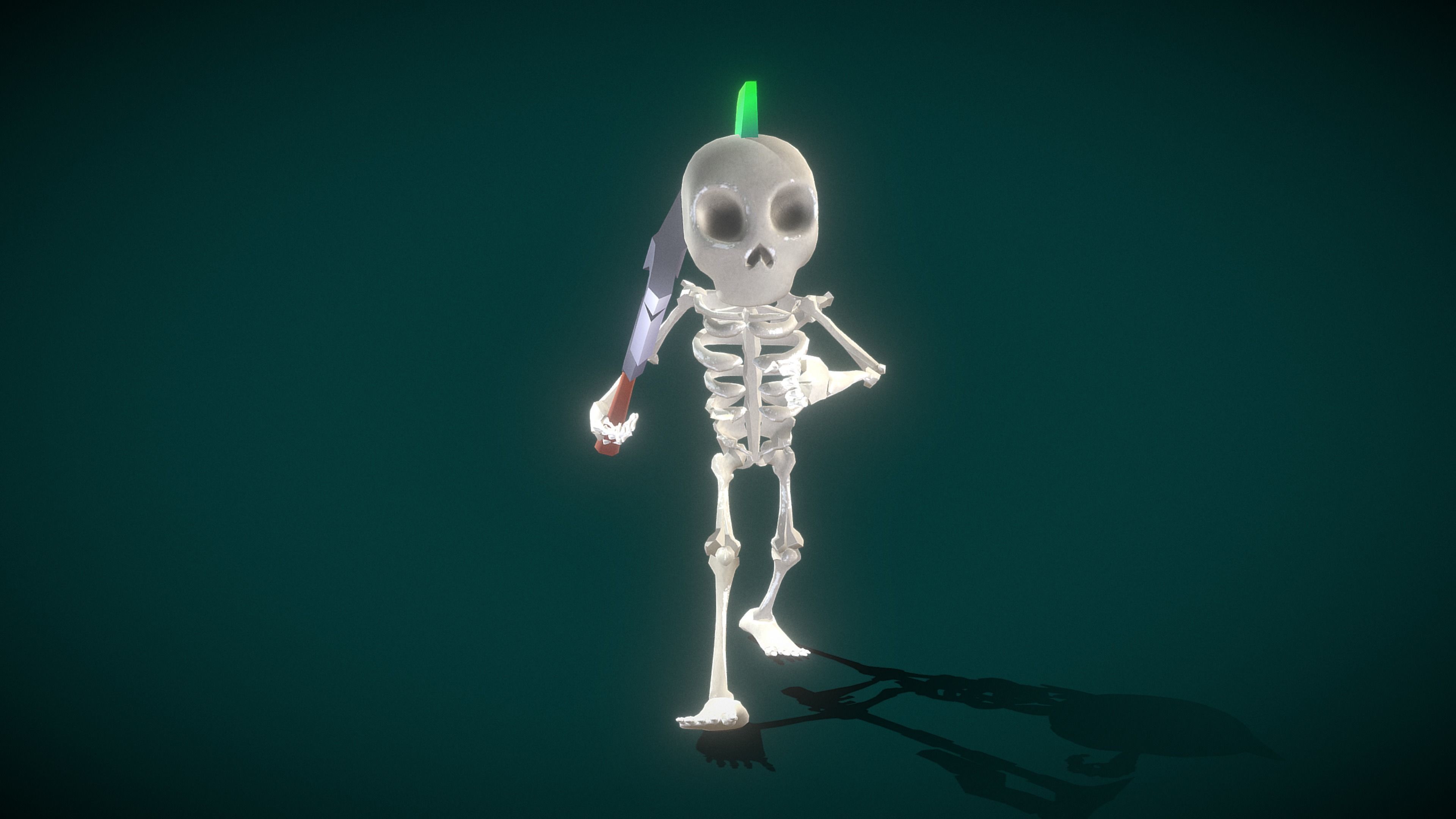 Skeleton Soldier  Low-poly 3D model_6