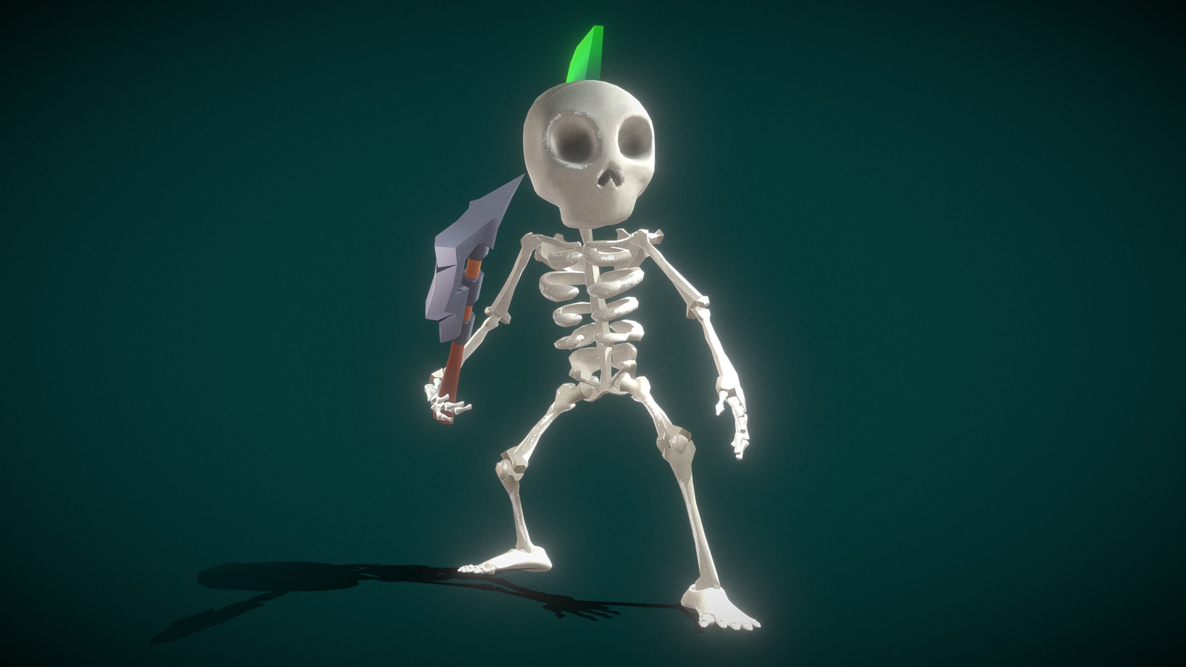 Skeleton Soldier  Low-poly 3D model_2