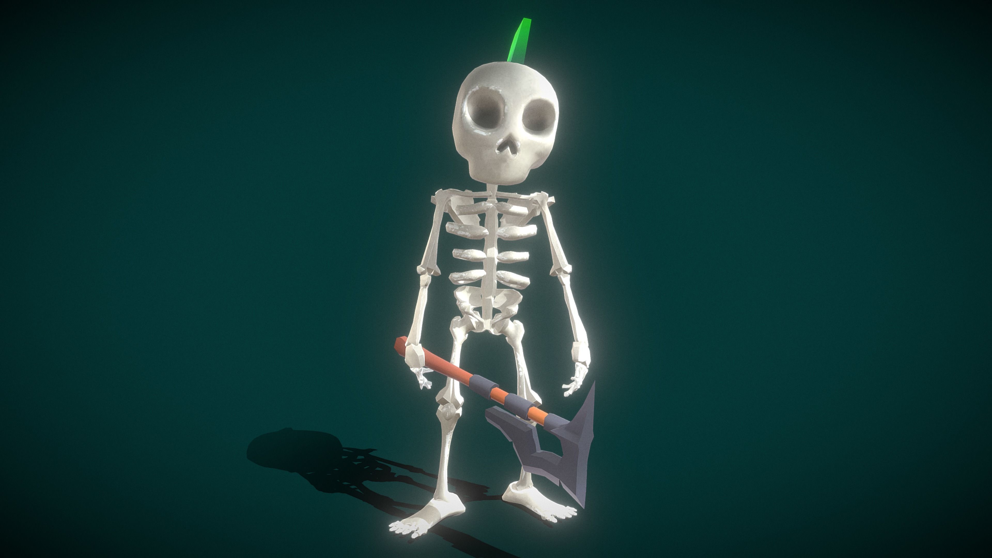 Skeleton Soldier  Low-poly 3D model_3
