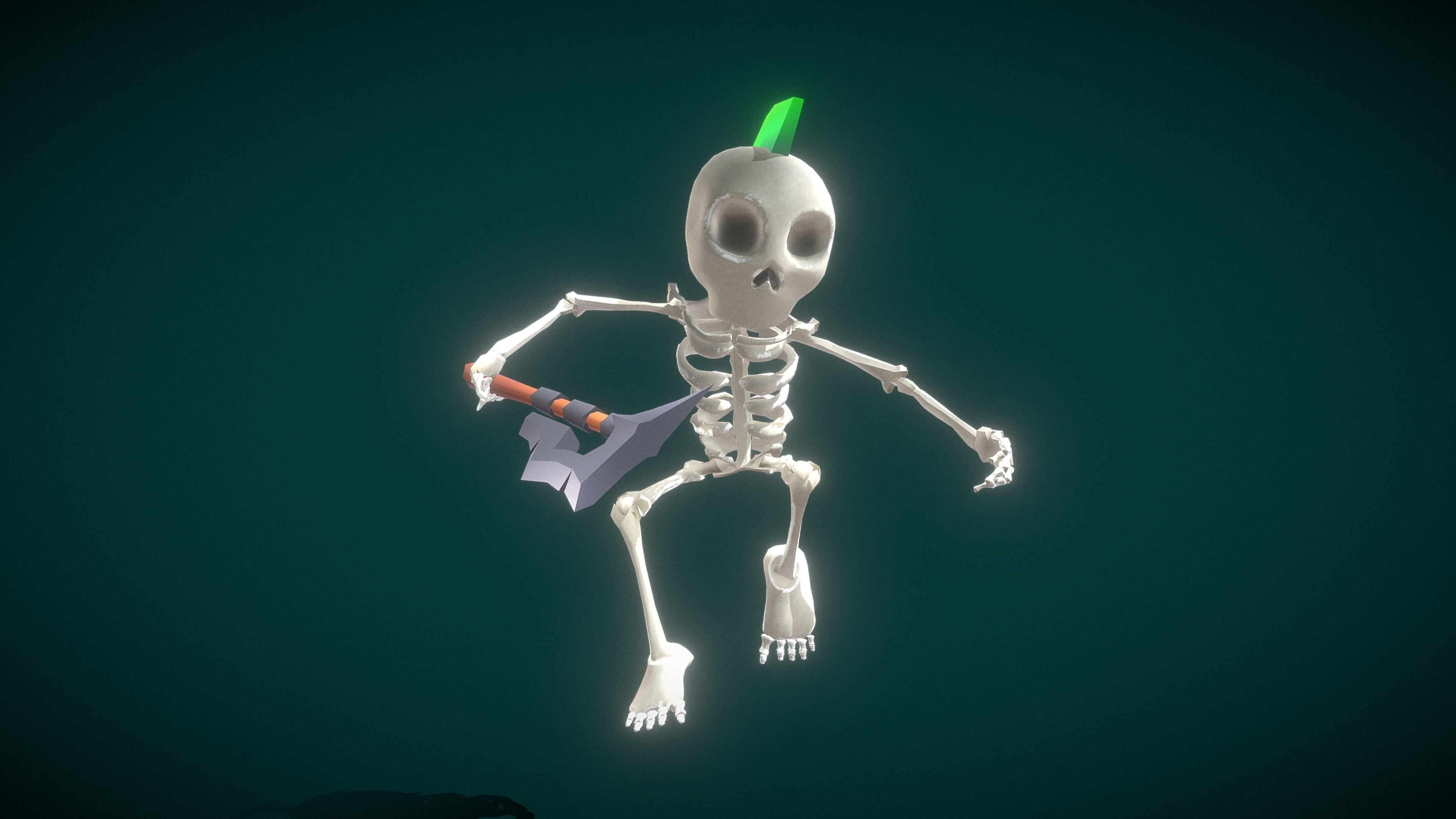 Skeleton Soldier  Low-poly 3D model_4