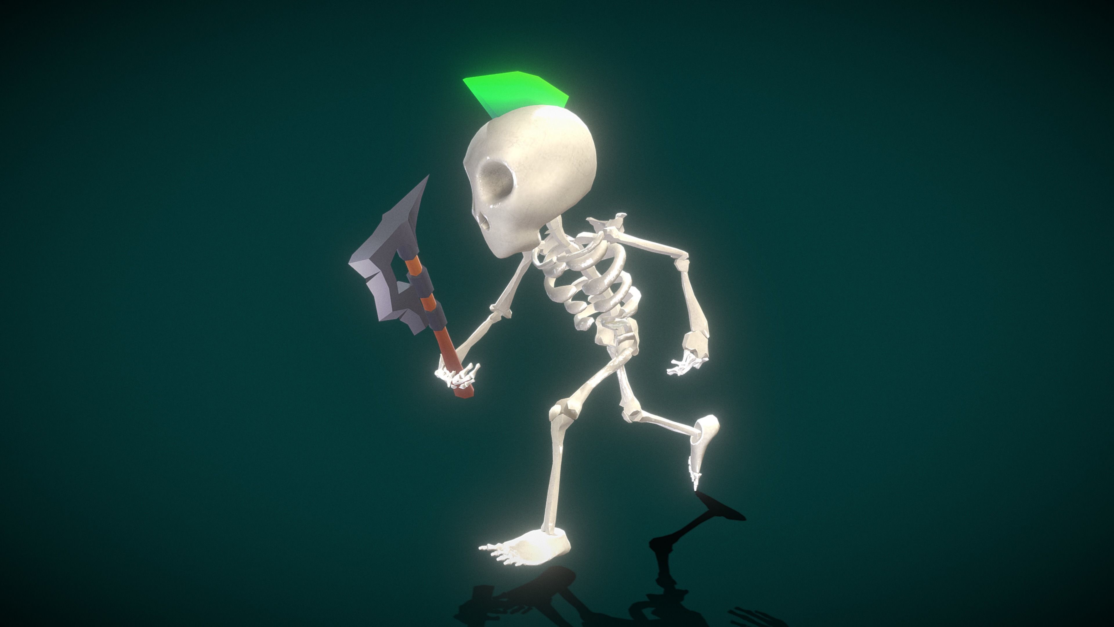 Skeleton Soldier  Low-poly 3D model_5