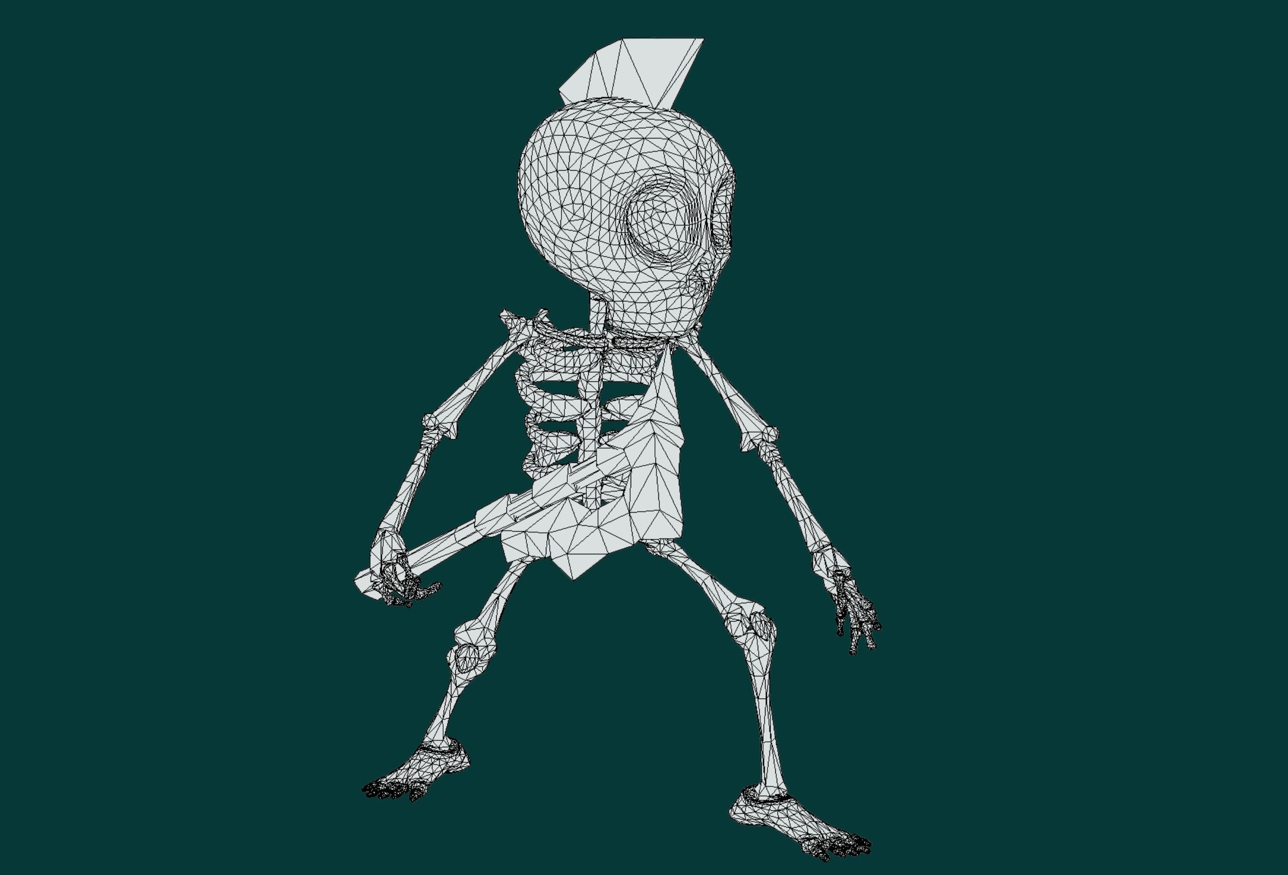 Skeleton Soldier  Low-poly 3D model_7