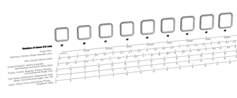 Eternity Rings With Gems Set 9 Sizes 3D print model 3D print model_2