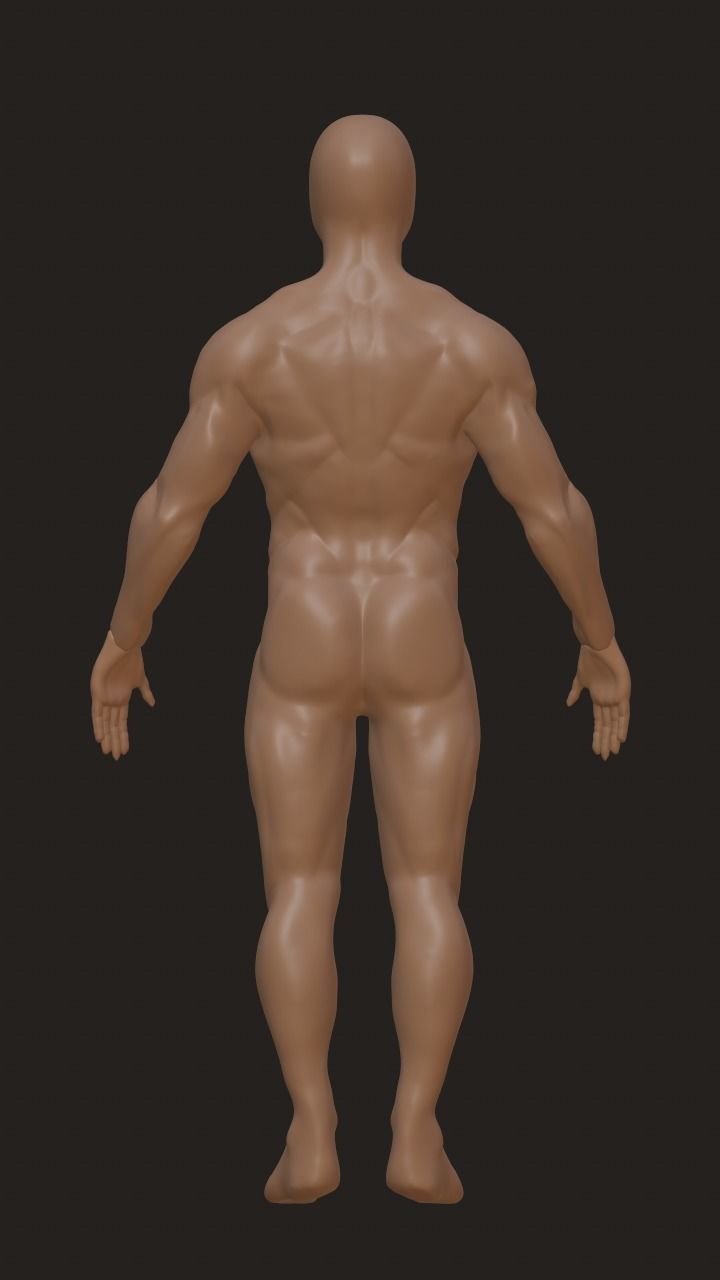 Human character base mesh 3D model_1