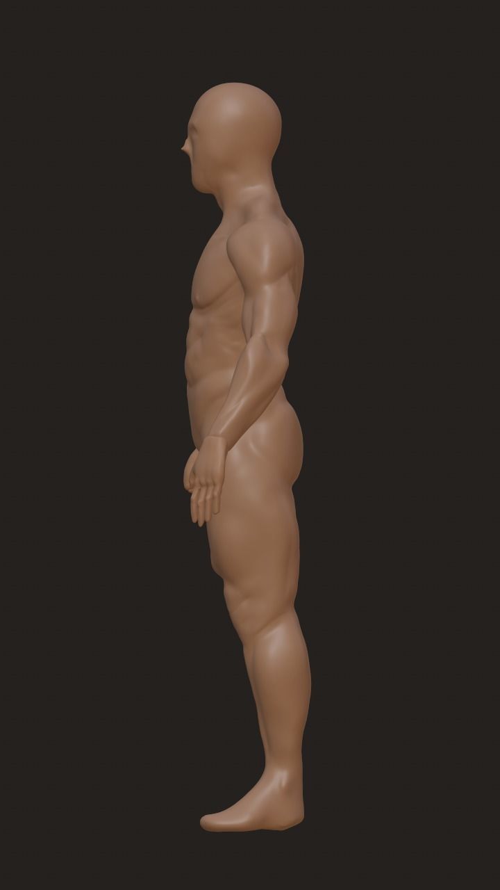Human character base mesh 3D model_2