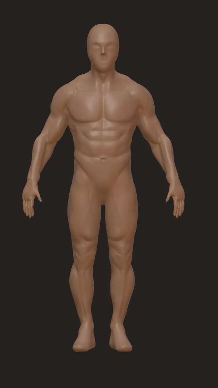 Human character base mesh 3D model_0