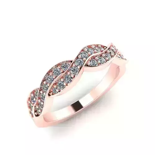 Braid wedding ring with stones