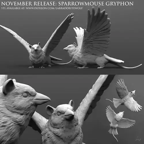 Sparrowmouse Gryphon Neutral 3D print model