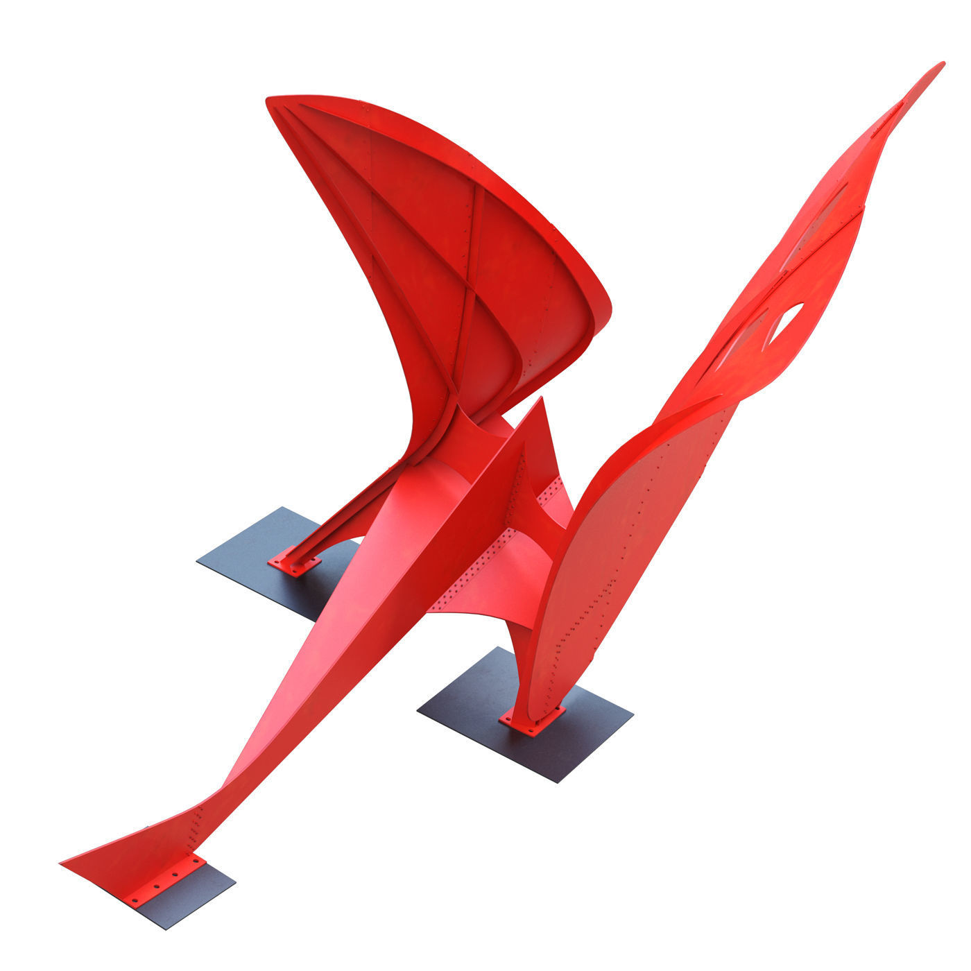 Sculpture Flying dragon 3D model_3