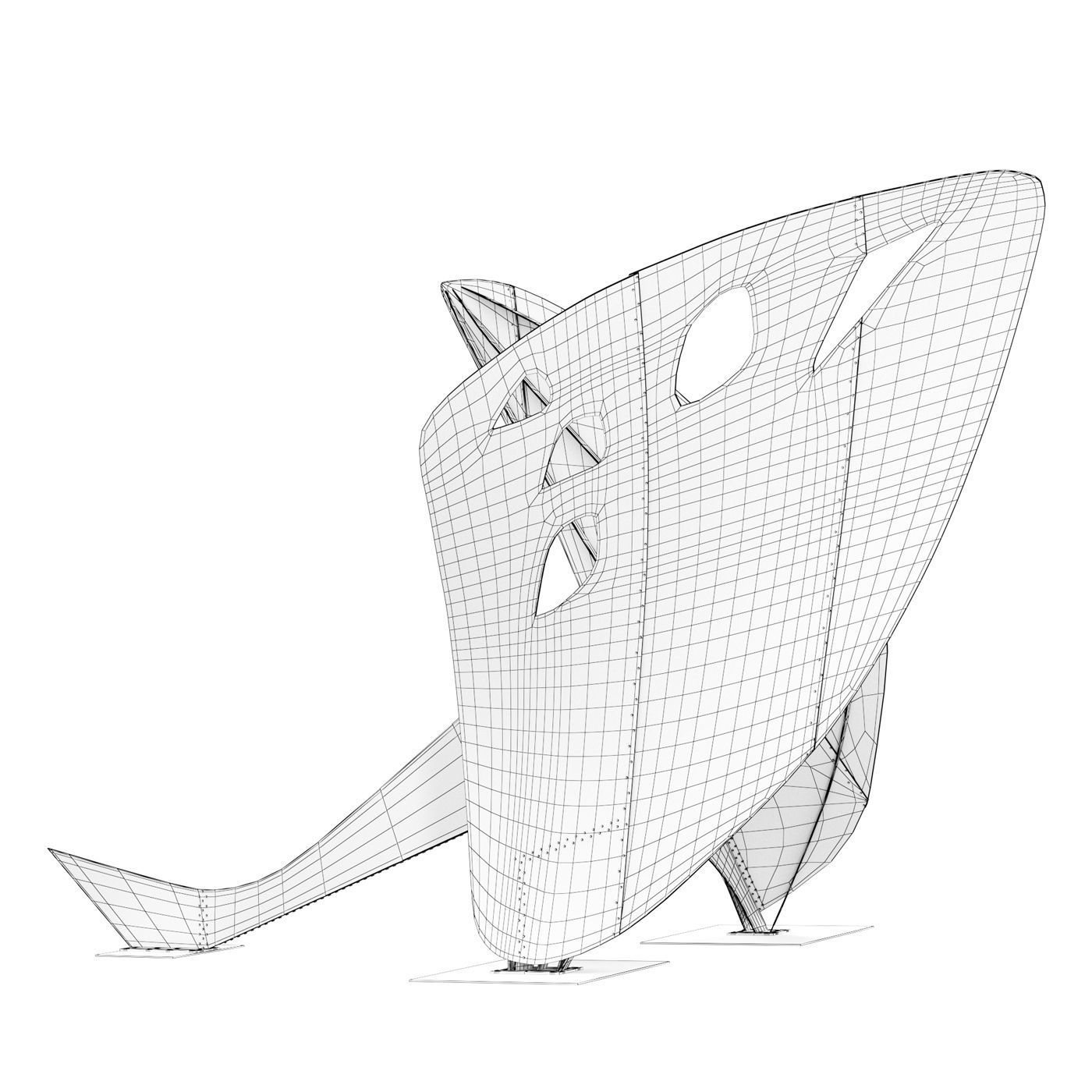 Sculpture Flying dragon 3D model_7