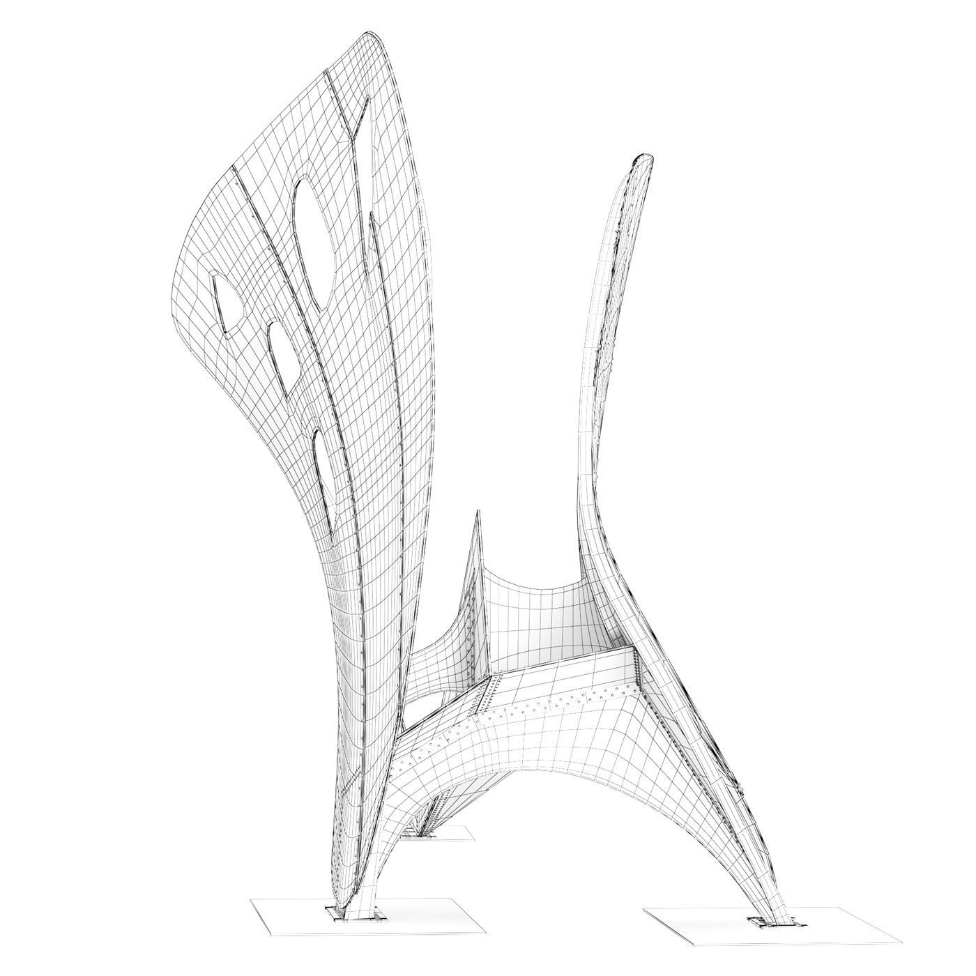 Sculpture Flying dragon 3D model_9